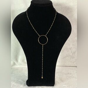 Vintage Mary Garrett Lariat circle brass necklace